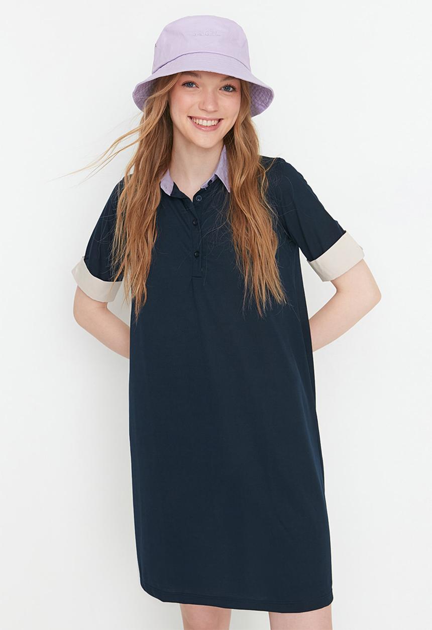 Trendyol - Polo shirt dress - navy