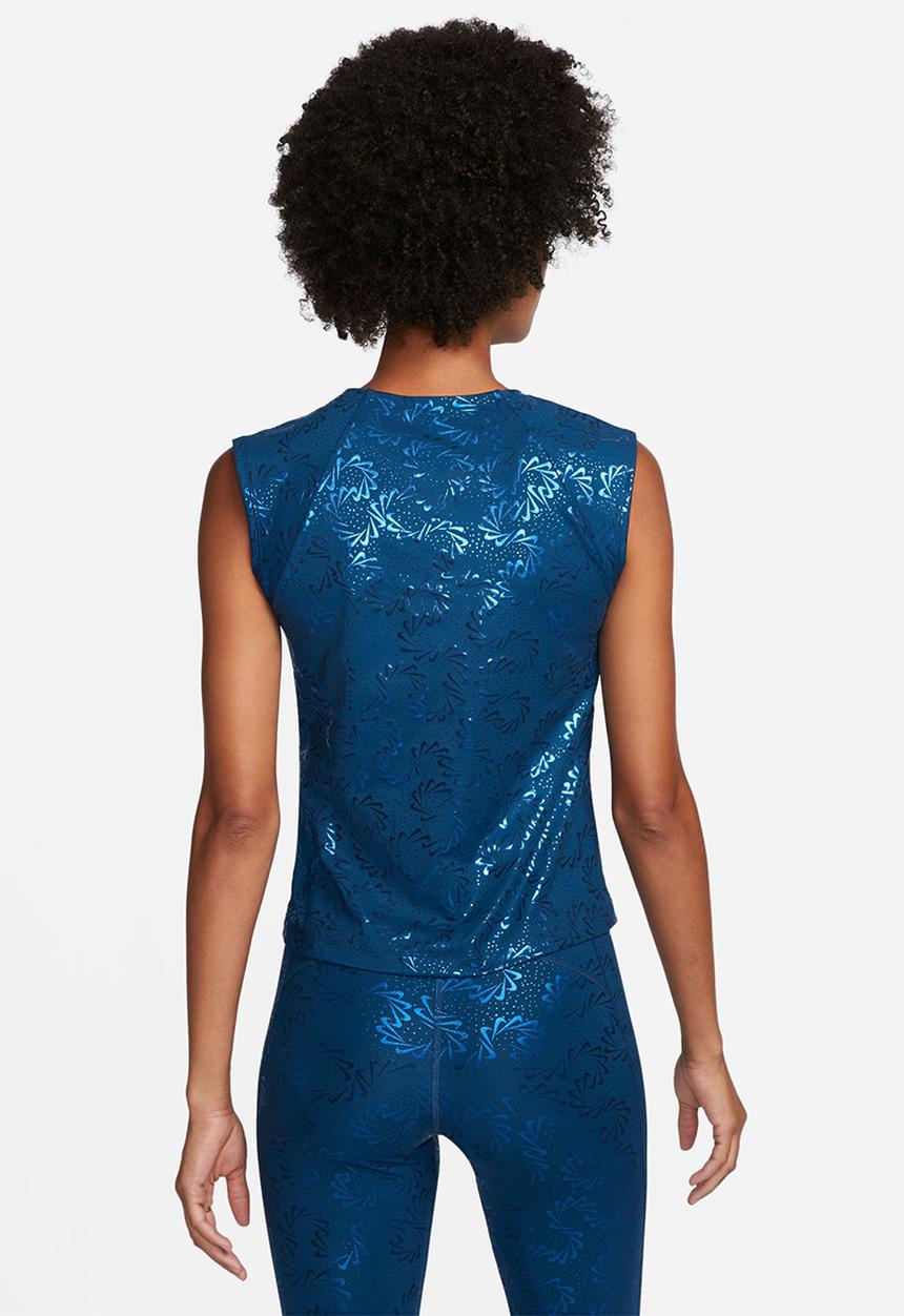 Nike - W Nike pro df short sleeve top sparkle - valerian blue & black