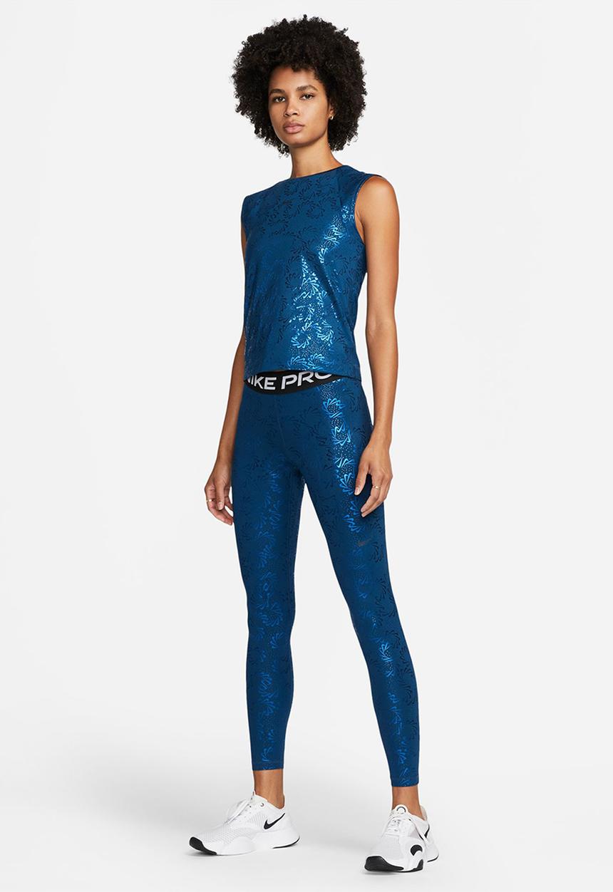 Nike - W Nike pro df mr tight aop - valerian blue & black