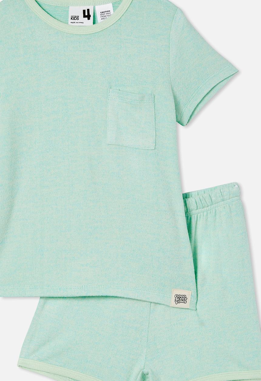 Cotton On - Max short sleeve pyjama set - washed spearmint/heaven blue