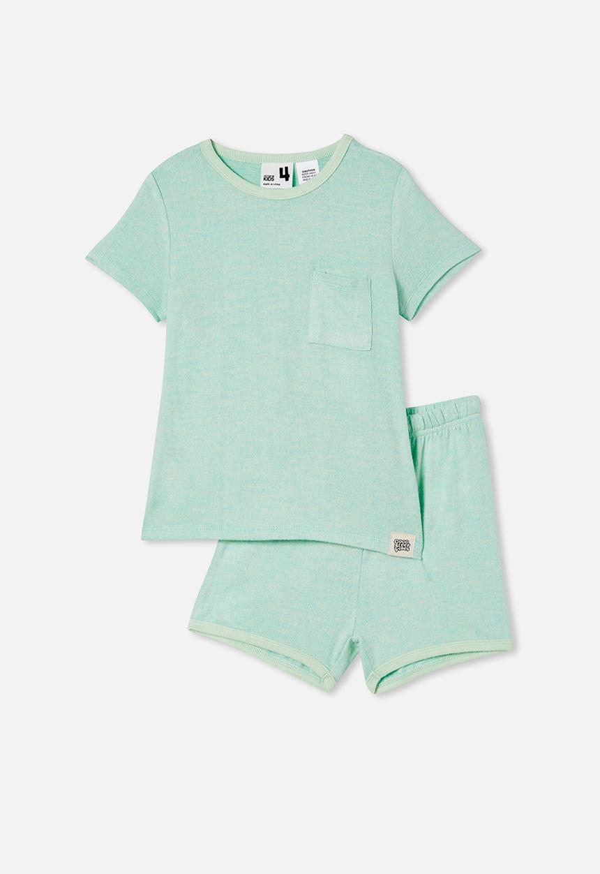Cotton On - Max short sleeve pyjama set - washed spearmint/heaven blue