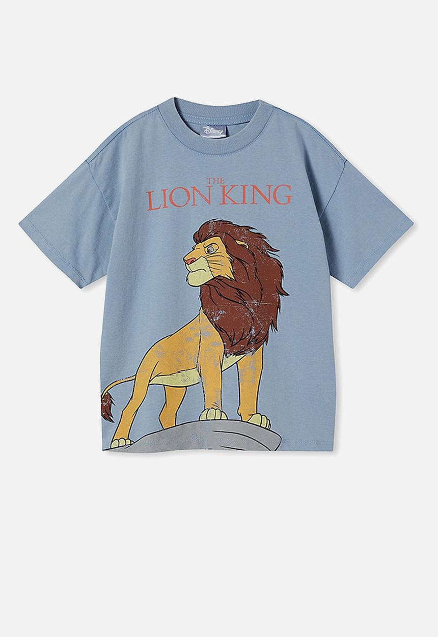 Cotton On - License drop shoulder short sleeve tee - lcn dis dusty blue /lion king