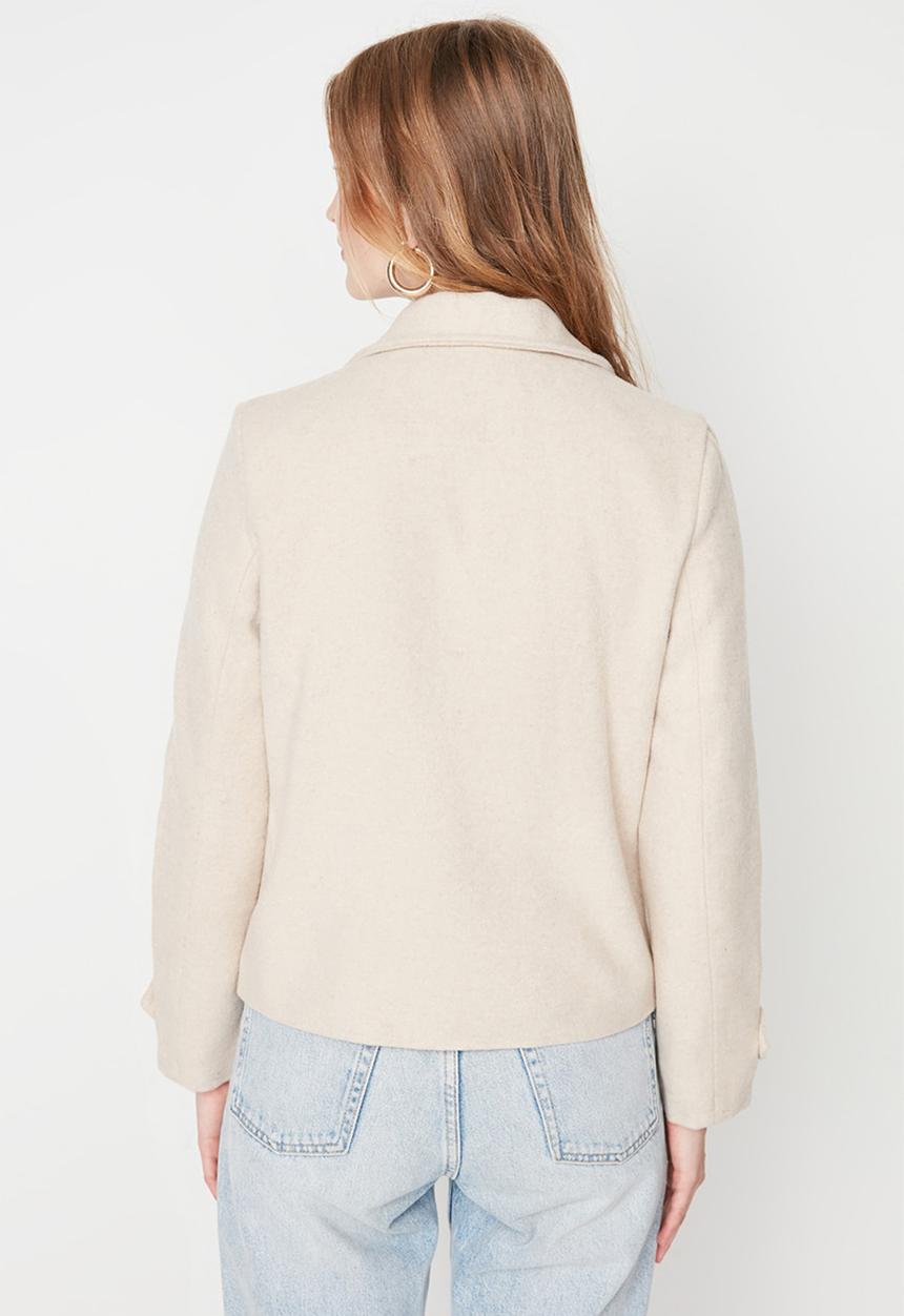 Trendyol - Short front buttoned coat - stone
