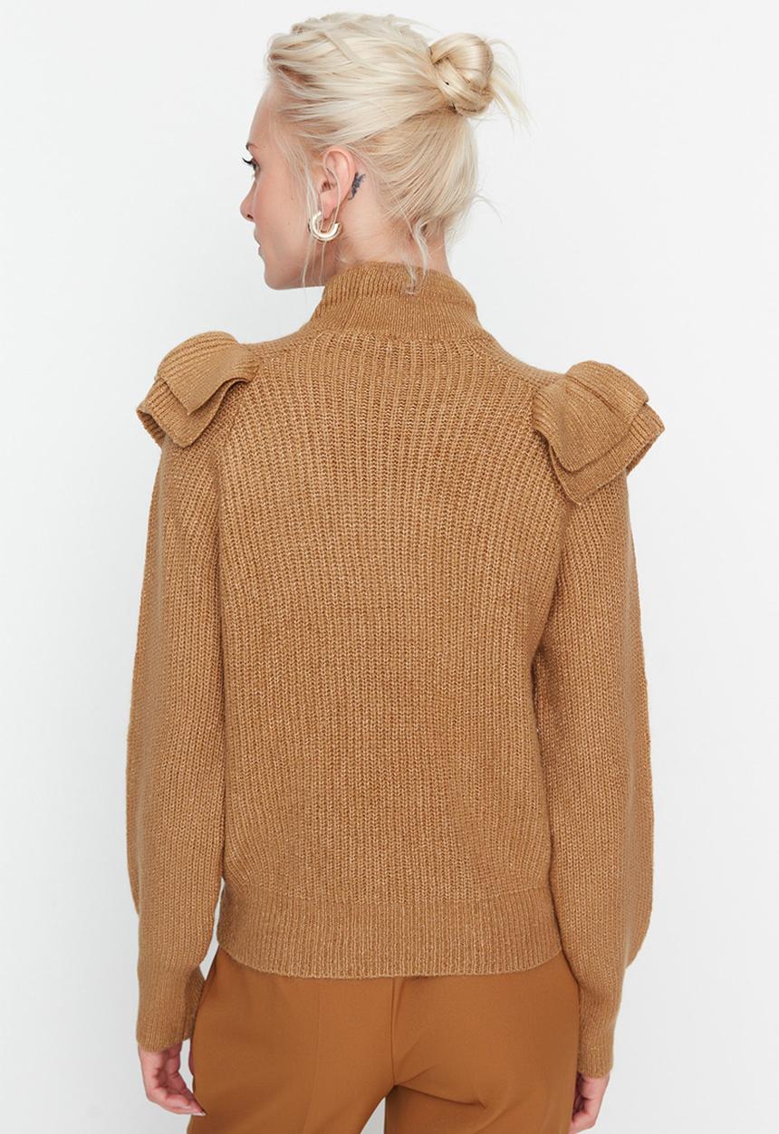 Trendyol - Flywheel detail knit sweater - camel