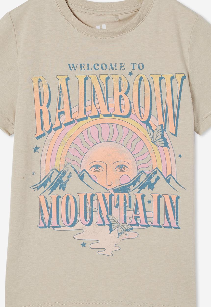 Cotton On - Penelope short sleeve tee - rainy day/rainbow mountain