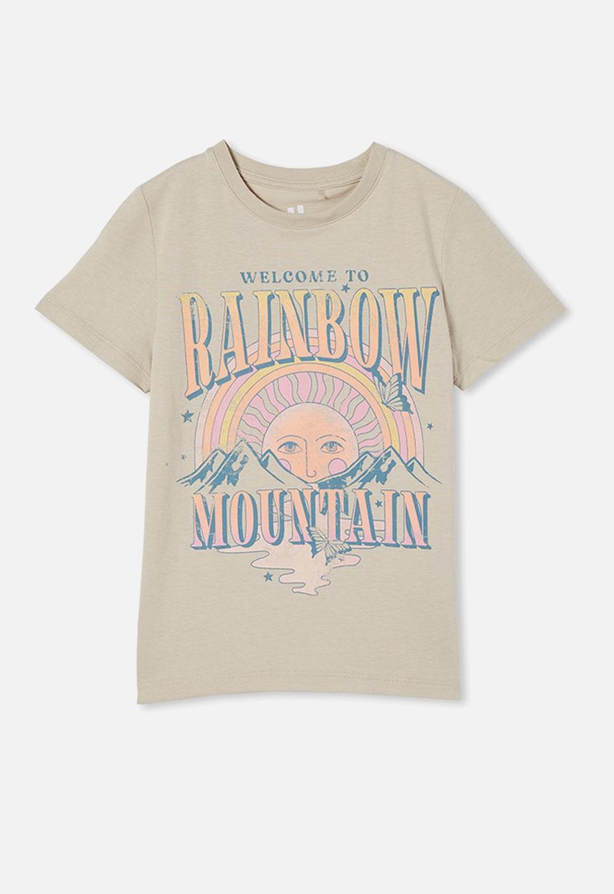 Cotton On - Penelope short sleeve tee - rainy day/rainbow mountain