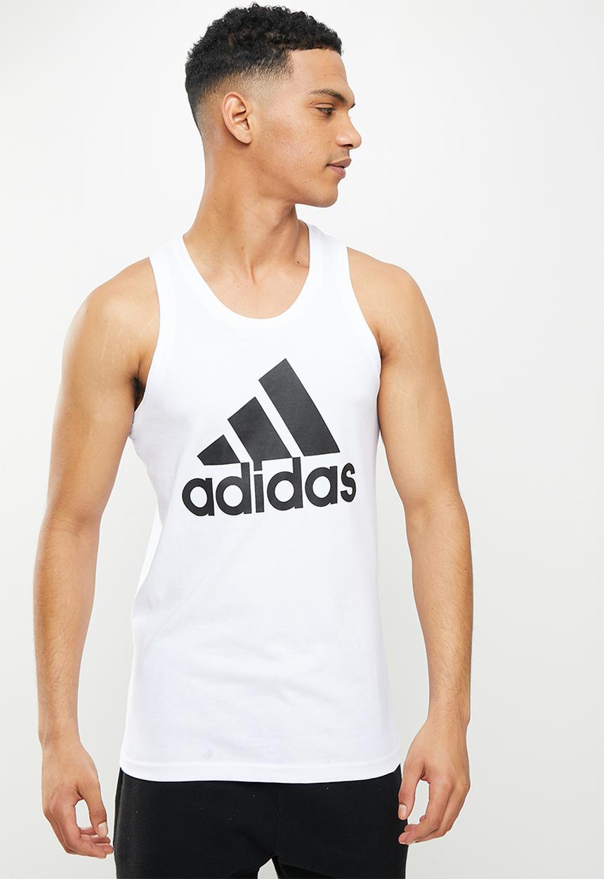 adidas Performance - M big logo sj tank top - white & black