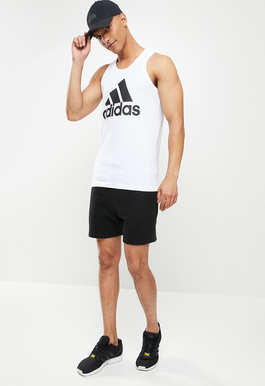 adidas Performance - M big logo sj tank top - white & black