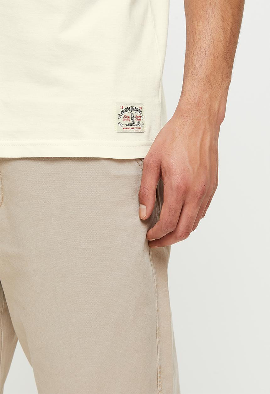 Holmes Bro's - New label short sleeve tee - cloud dancer