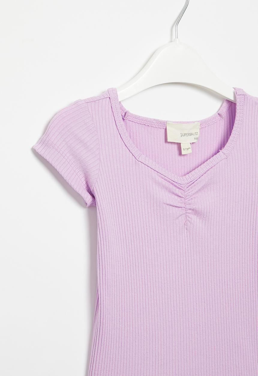 Superbalist - V-neck rib tee - lilac