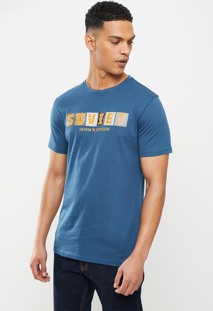 SOVIET - M campbell short sleeve logo tee - dark teal