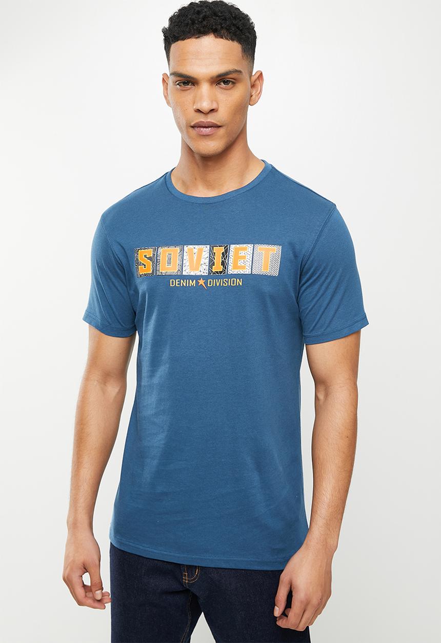 SOVIET - M campbell short sleeve logo tee - dark teal