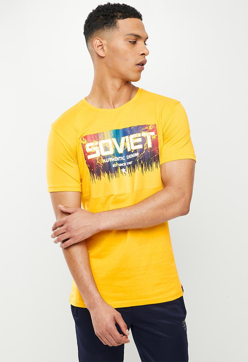 SOVIET - M lian short sleeve logo tee - canary yellow