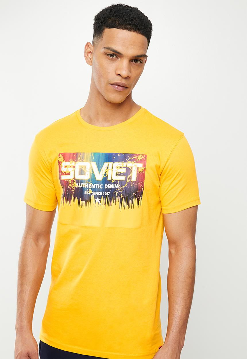 SOVIET - M lian short sleeve logo tee - canary yellow