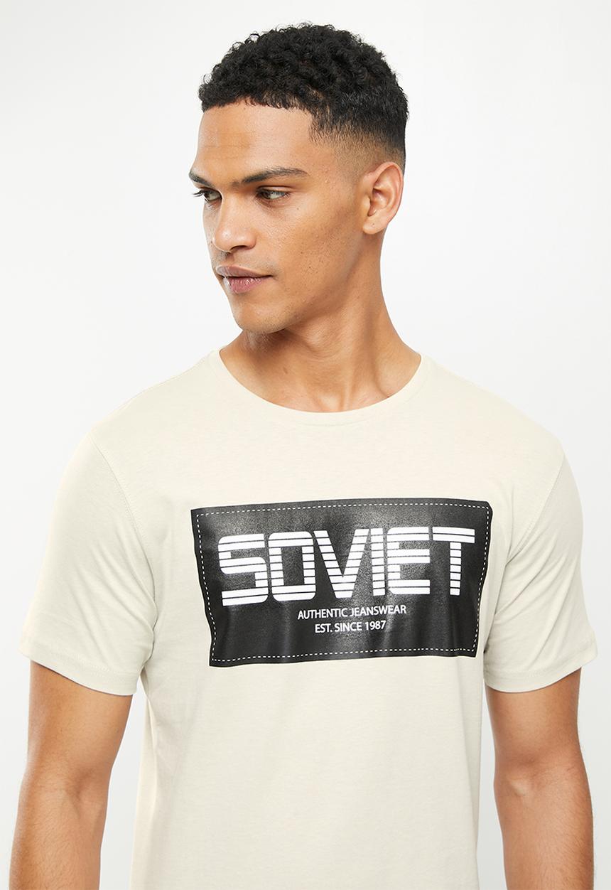 SOVIET - M riggs short sleeve logo tee - new grey