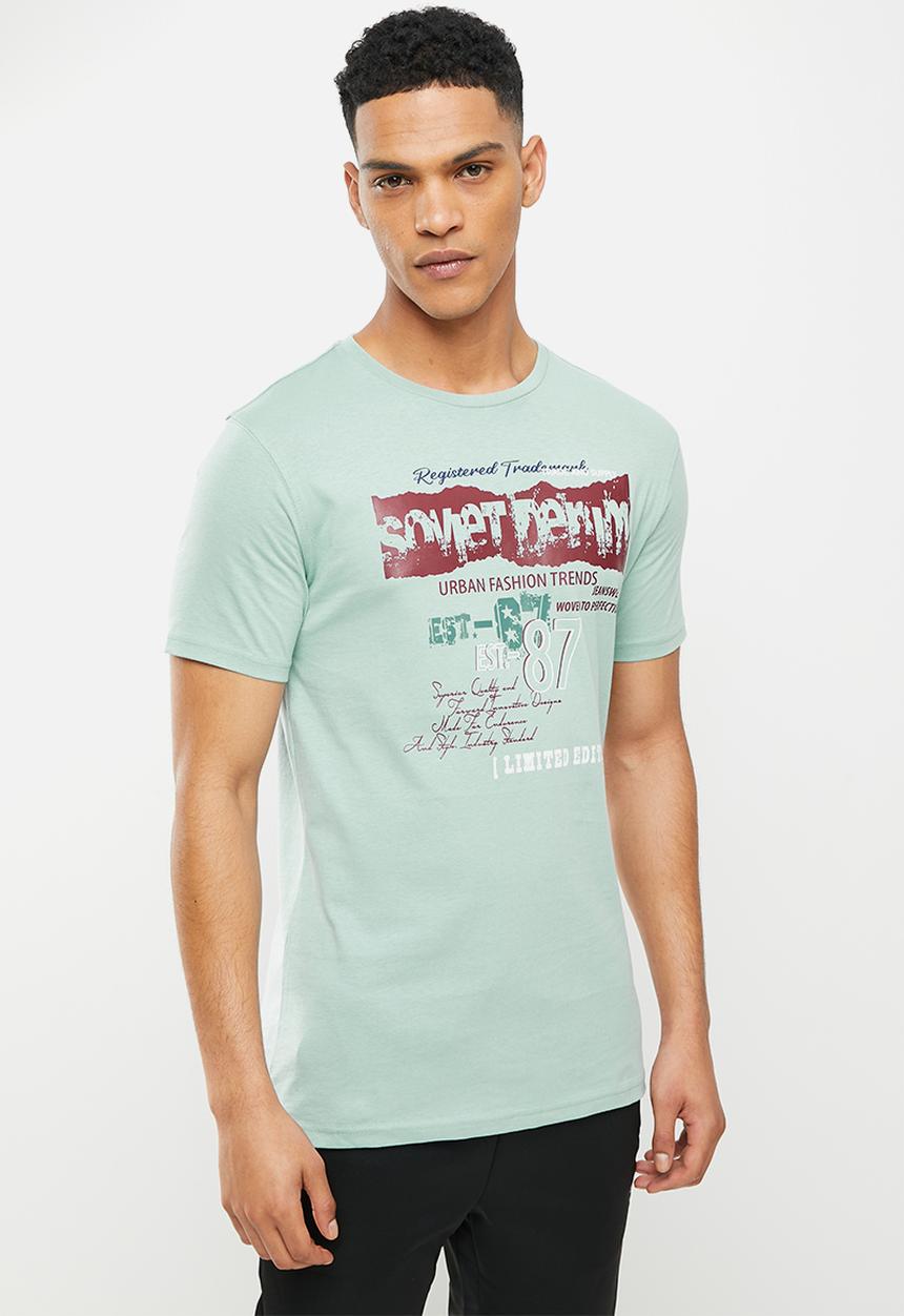 SOVIET - M azlan short sleeve logo tee - biscay blue