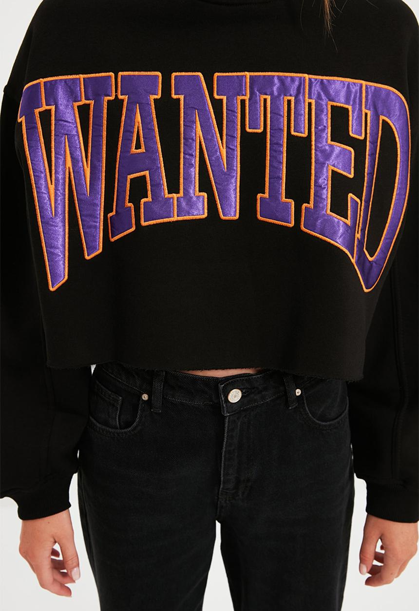 Trendyol - Wanted crop thick sweater - black