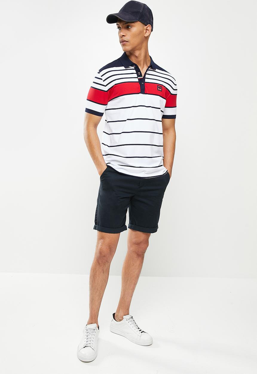 SOVIET - M oakley short sleeve y/dye stripe golfer - white
