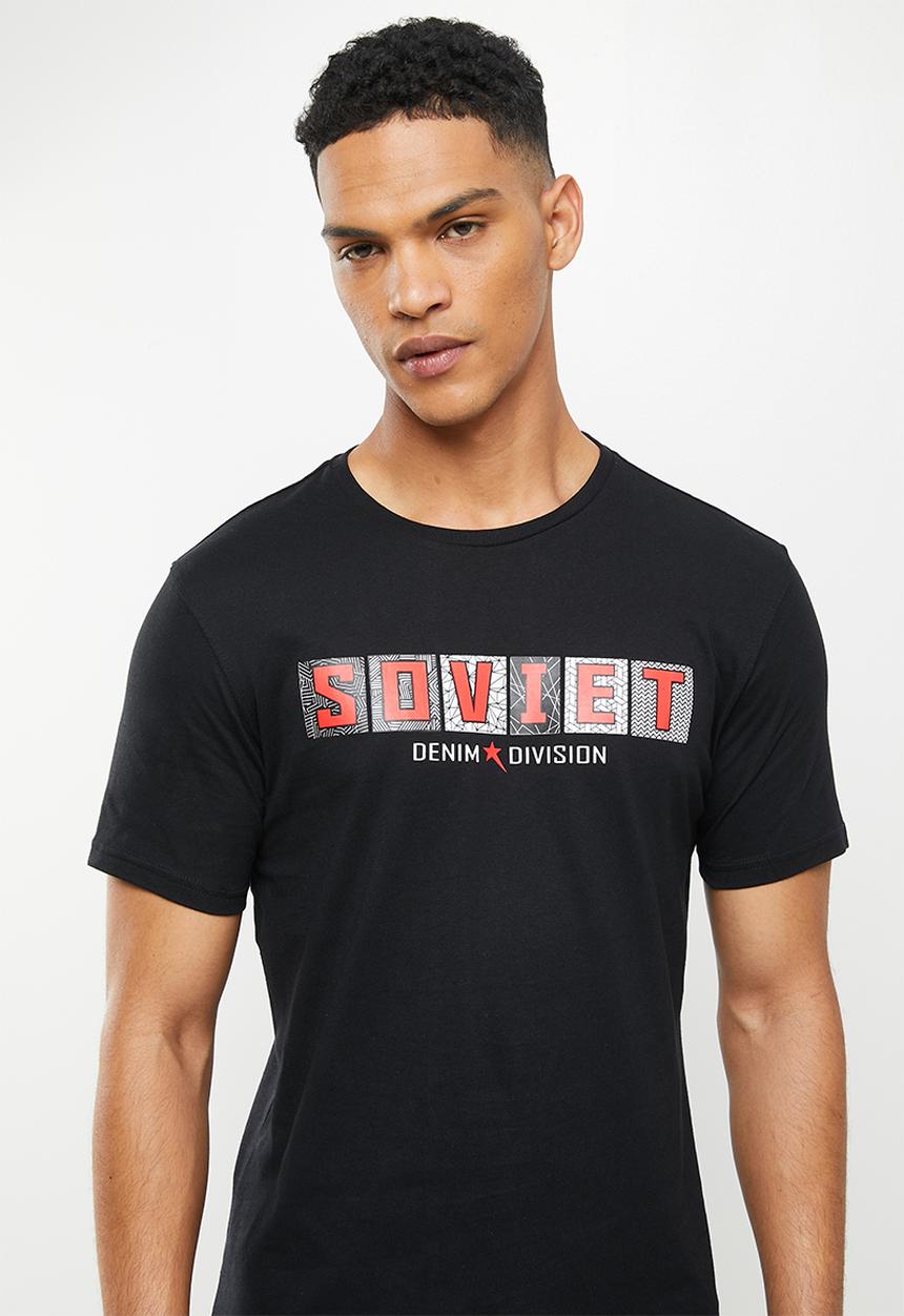 SOVIET - M campbell short sleeve logo tee - black