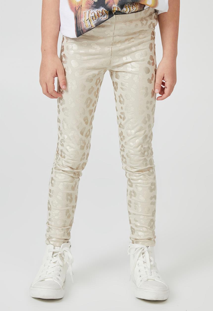 Cotton On - Huggie tights - rainy day/leopard