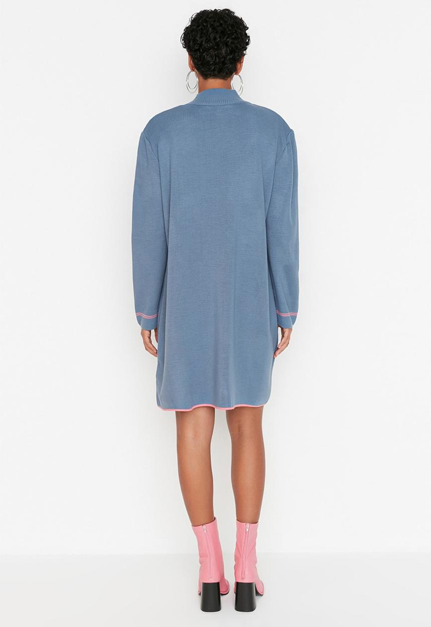 Trendyol - High collar knit dress - indigo