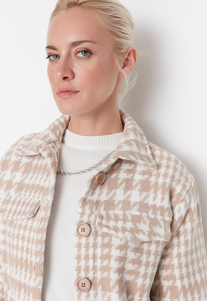Trendyol - Oversized long basic shacket - camel