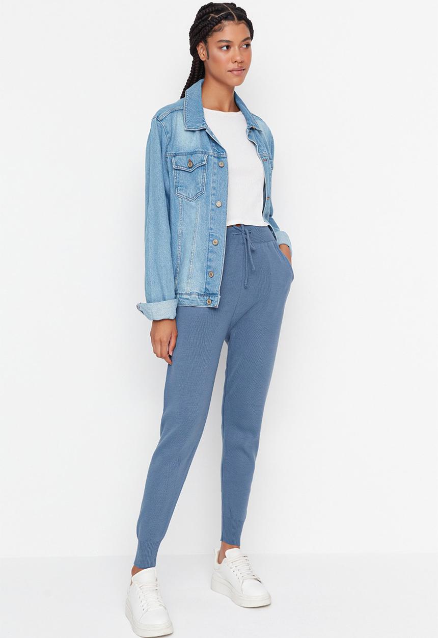 Trendyol - High waist knit trousers - indigo