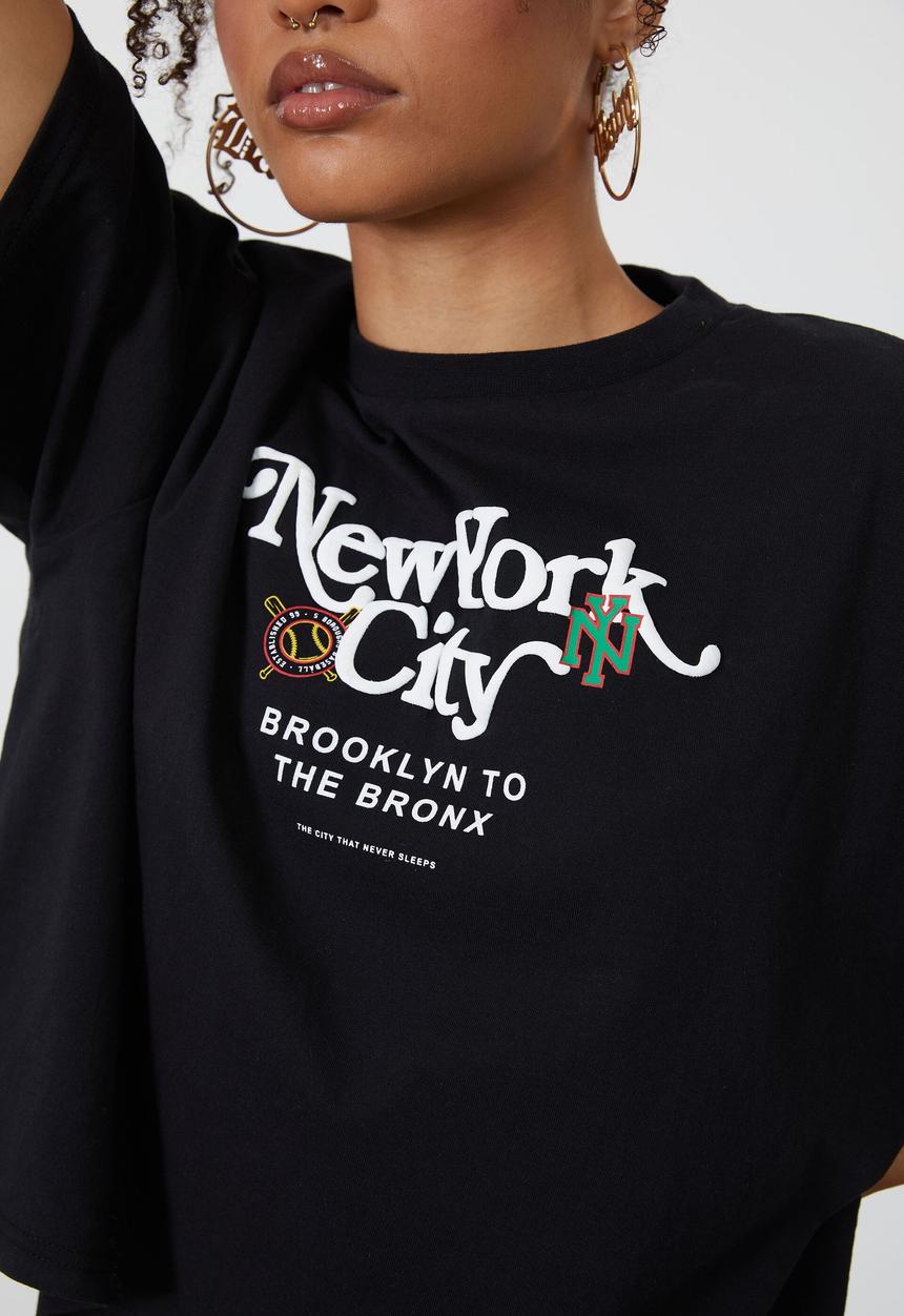 Factorie - Boxy graphic tee - new york/black