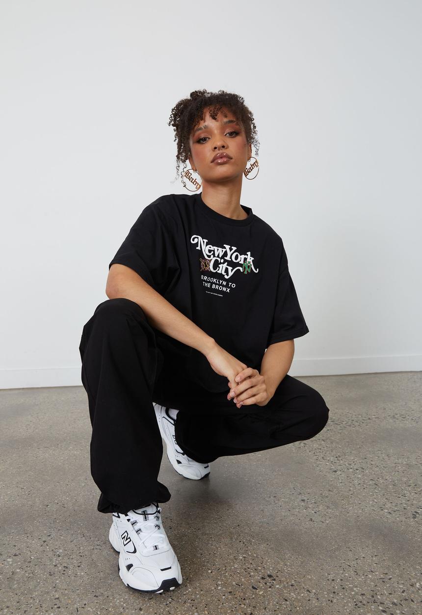 Factorie - Boxy graphic tee - new york/black
