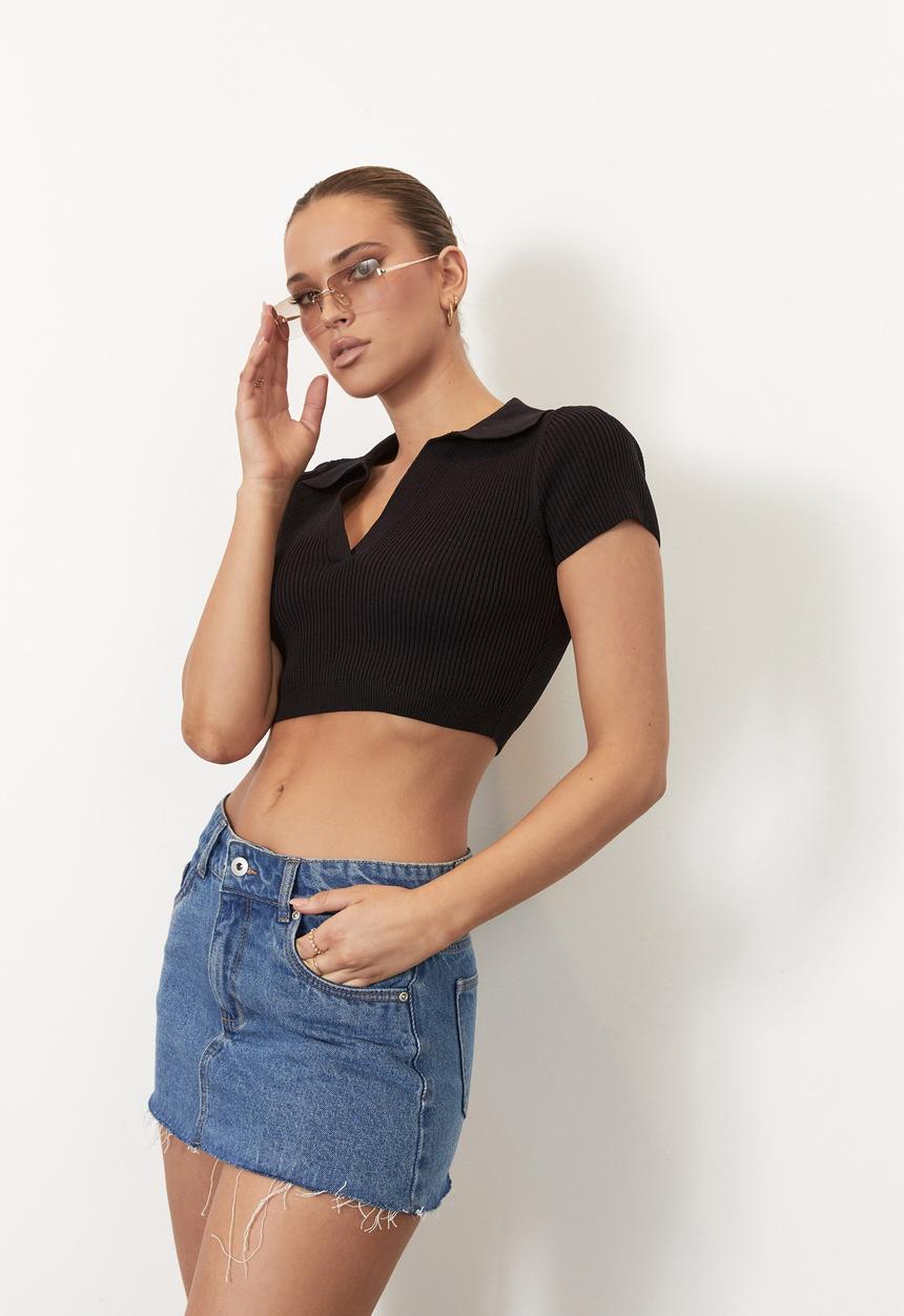 Factorie - Denim micro mini skirt - lake blue