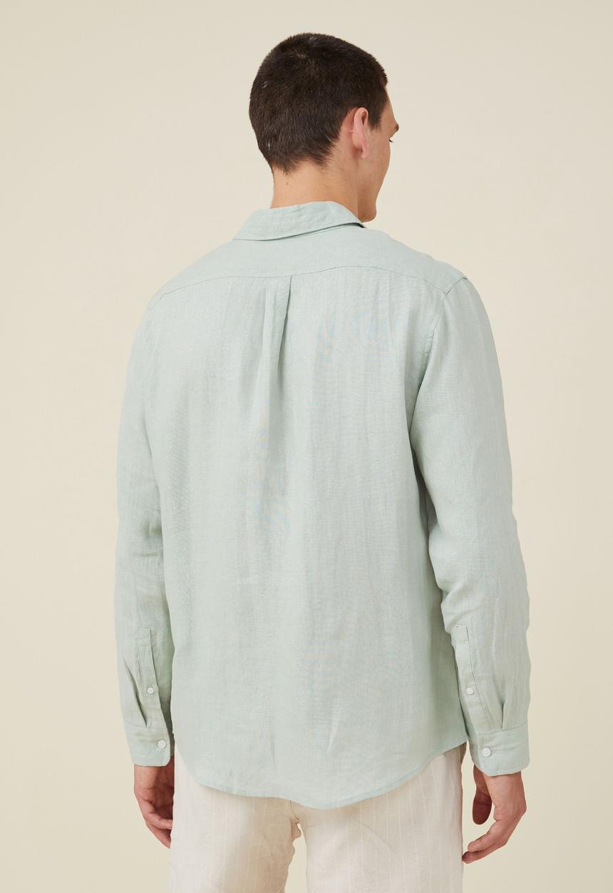 Cotton On - Linen long sleeve shirt - glass