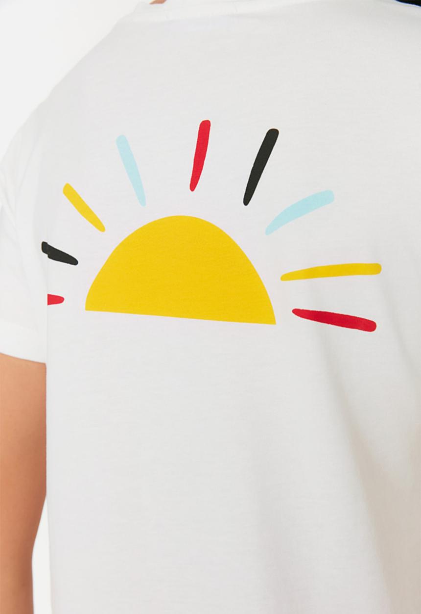 Trendyol - Back printed basic T-shirt - white