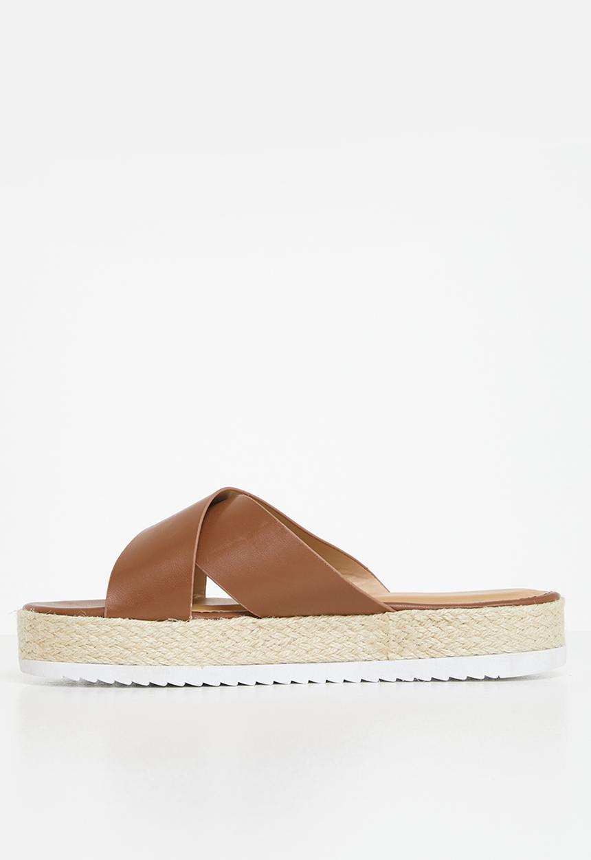 edit - Cross-strap espadrille - brown