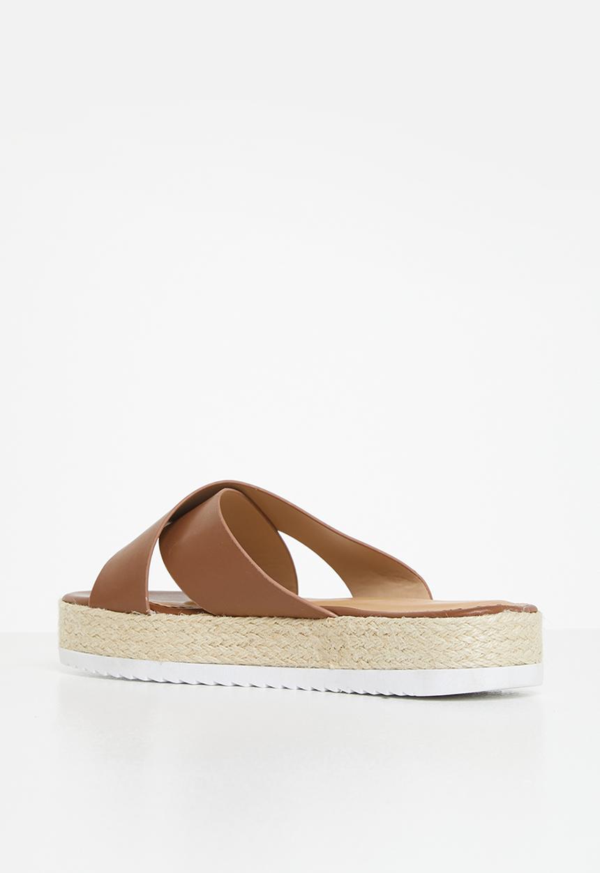 edit - Cross-strap espadrille - brown