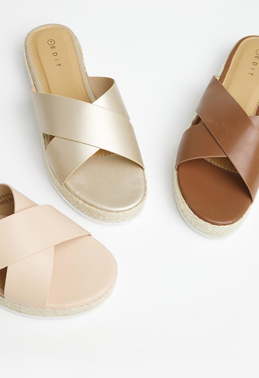 edit - Cross-strap espadrille - beige