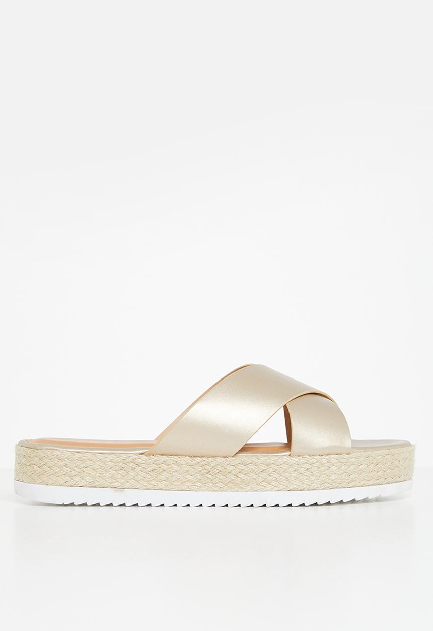 edit - Cross-strap espadrille - gold