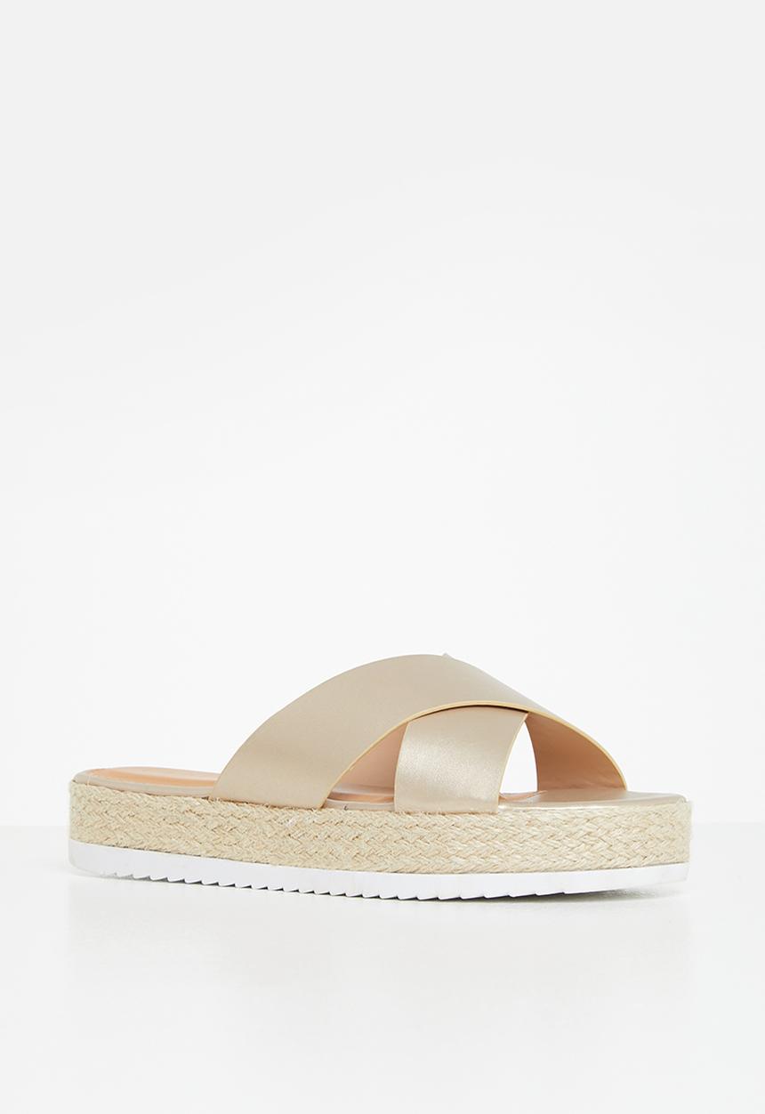 edit - Cross-strap espadrille - gold