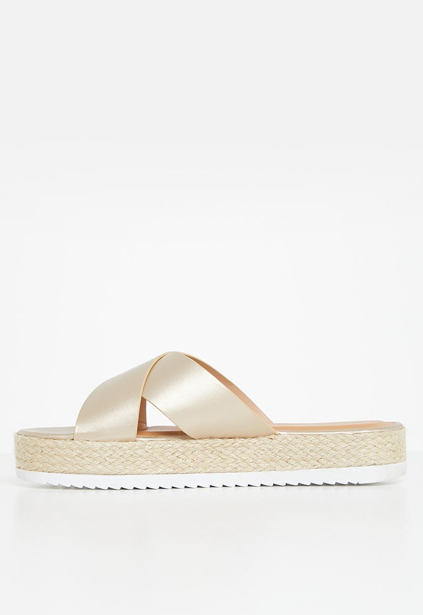 edit - Cross-strap espadrille - gold