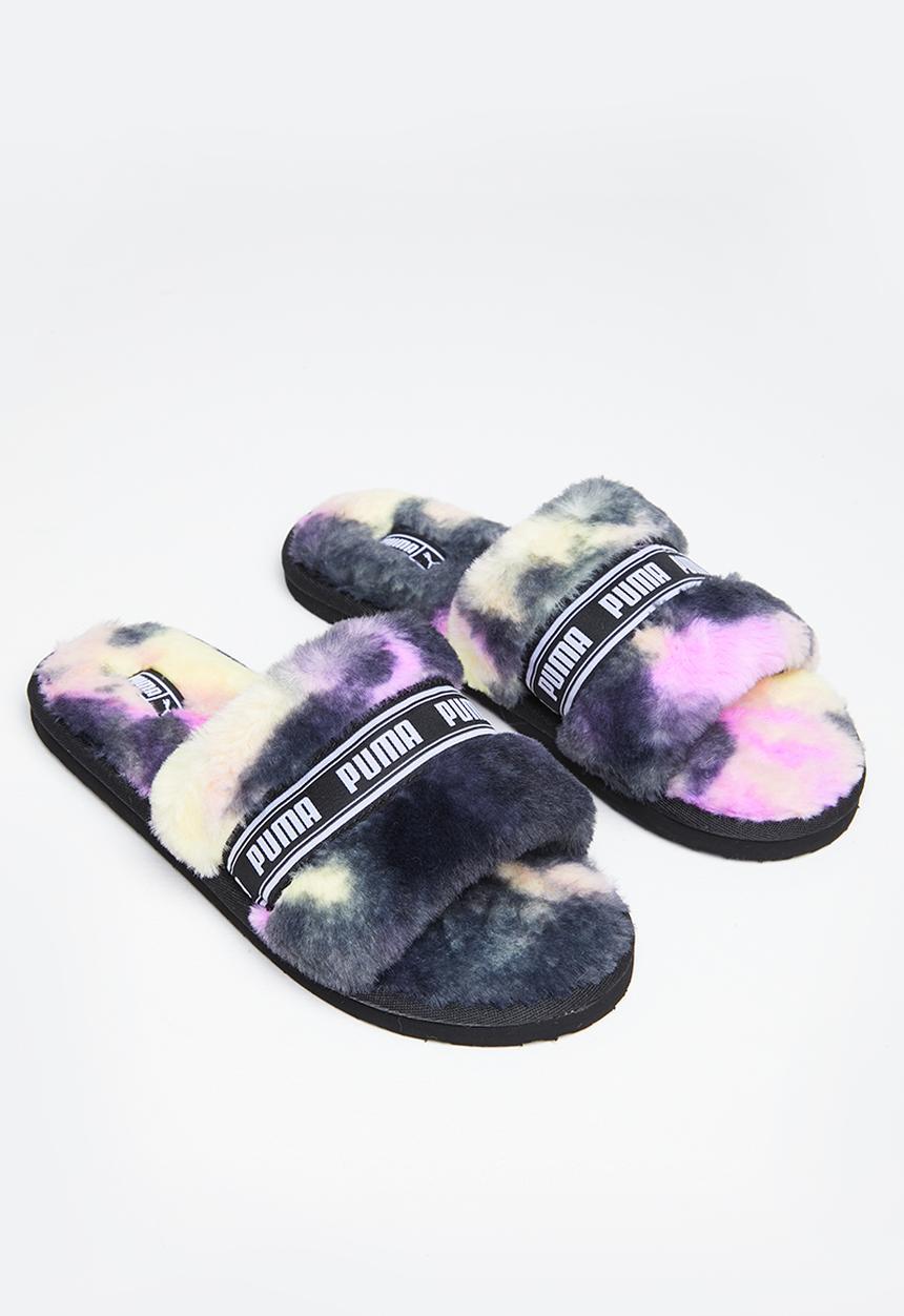 PUMA - Puma fluff tie-dye - puma black/puma white