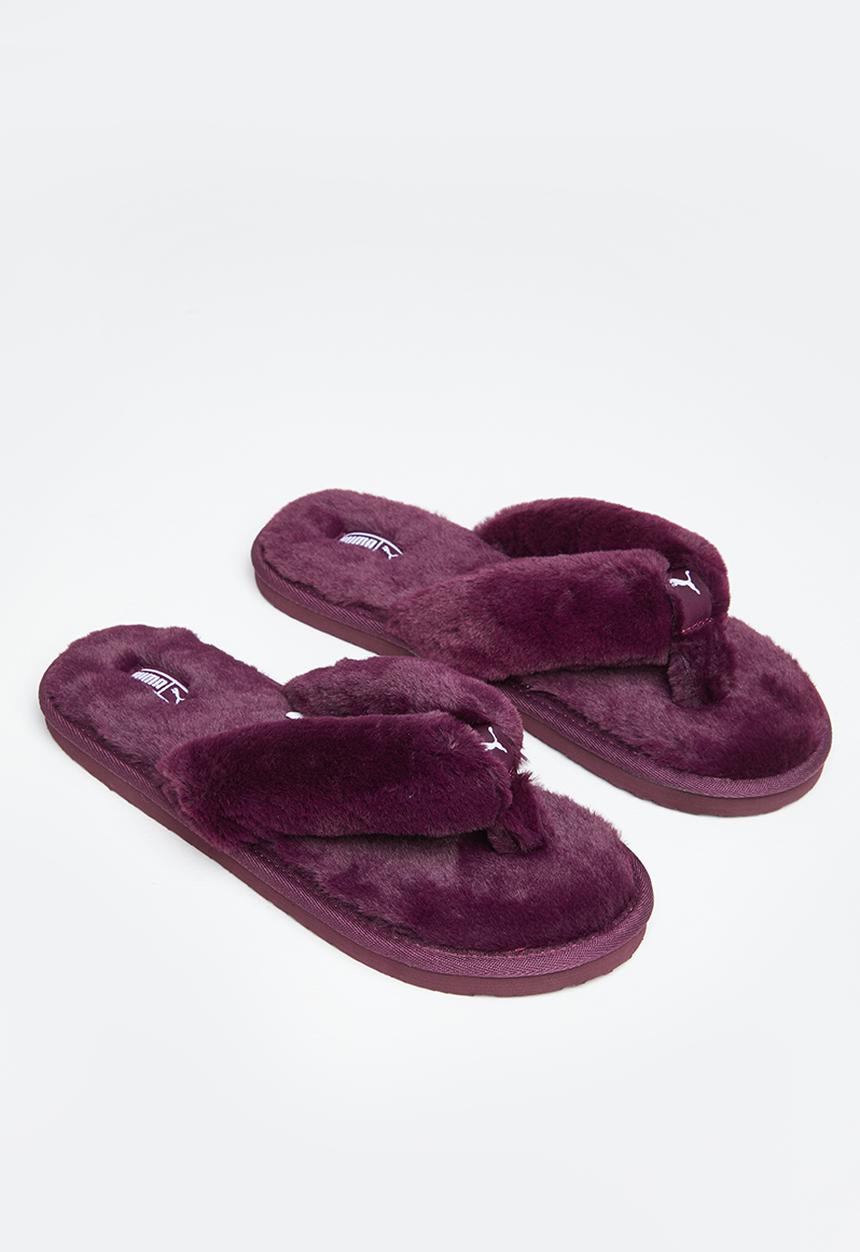 PUMA - Puma fluff flip - aubergine/puma white