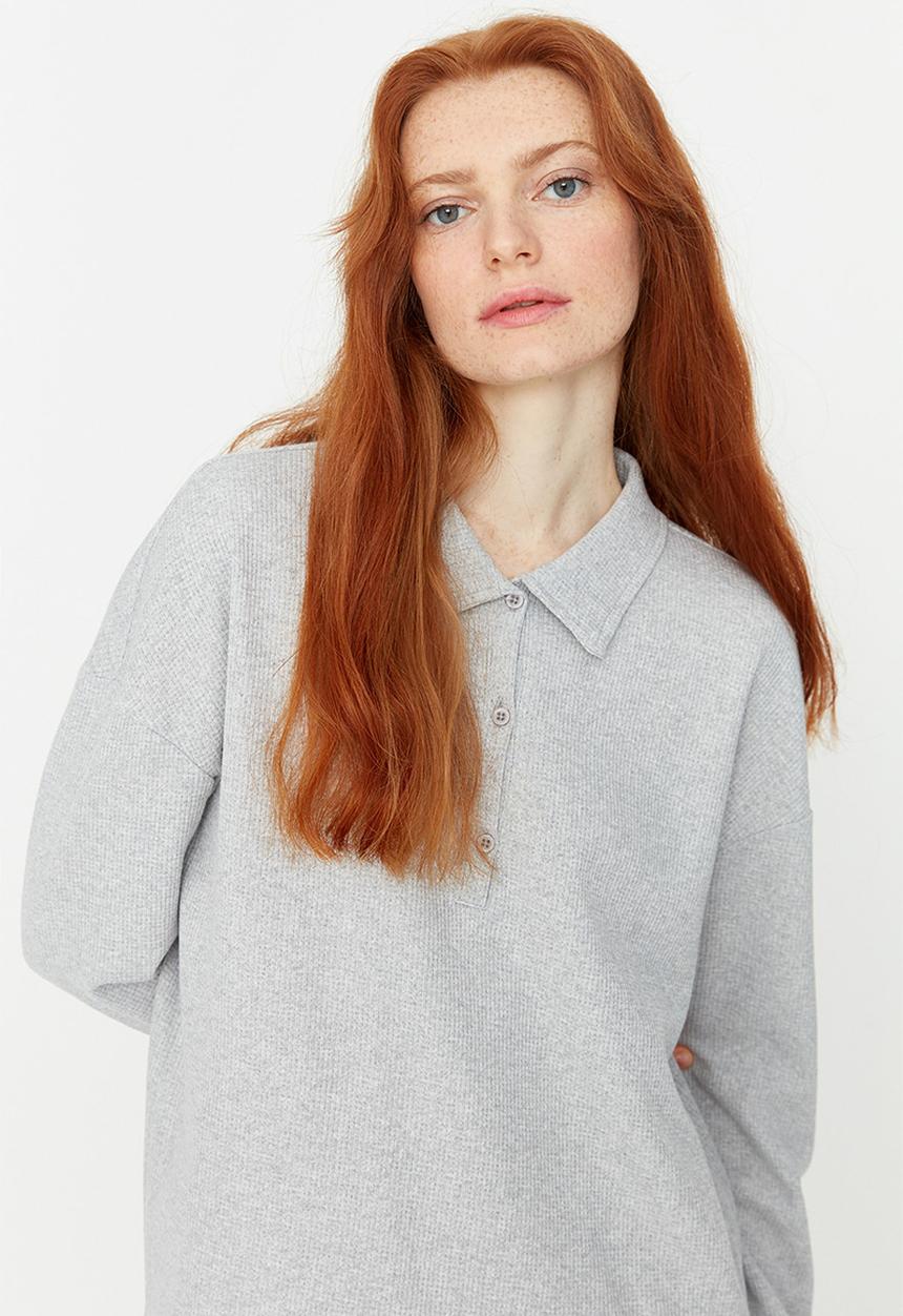 Trendyol - Buttoned shirt dress - grey