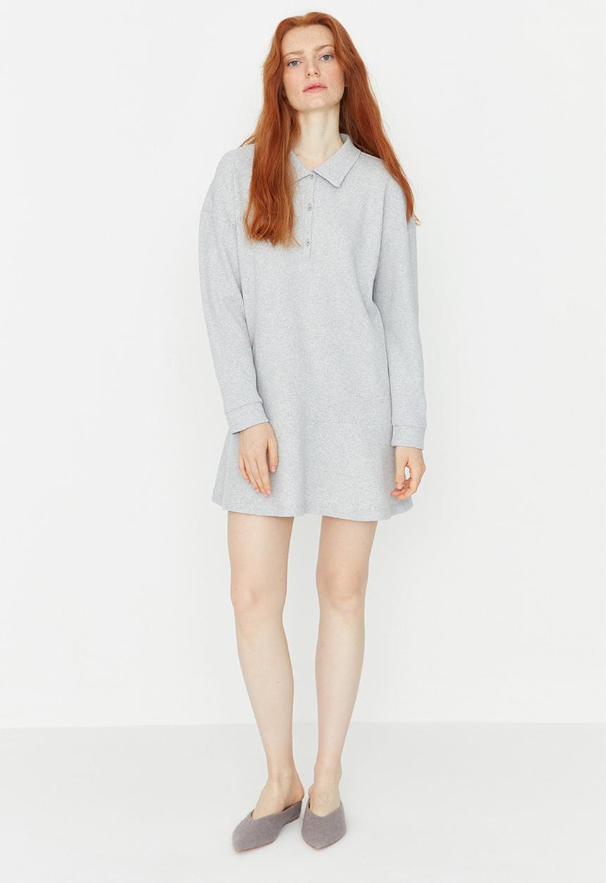 Trendyol - Buttoned shirt dress - grey