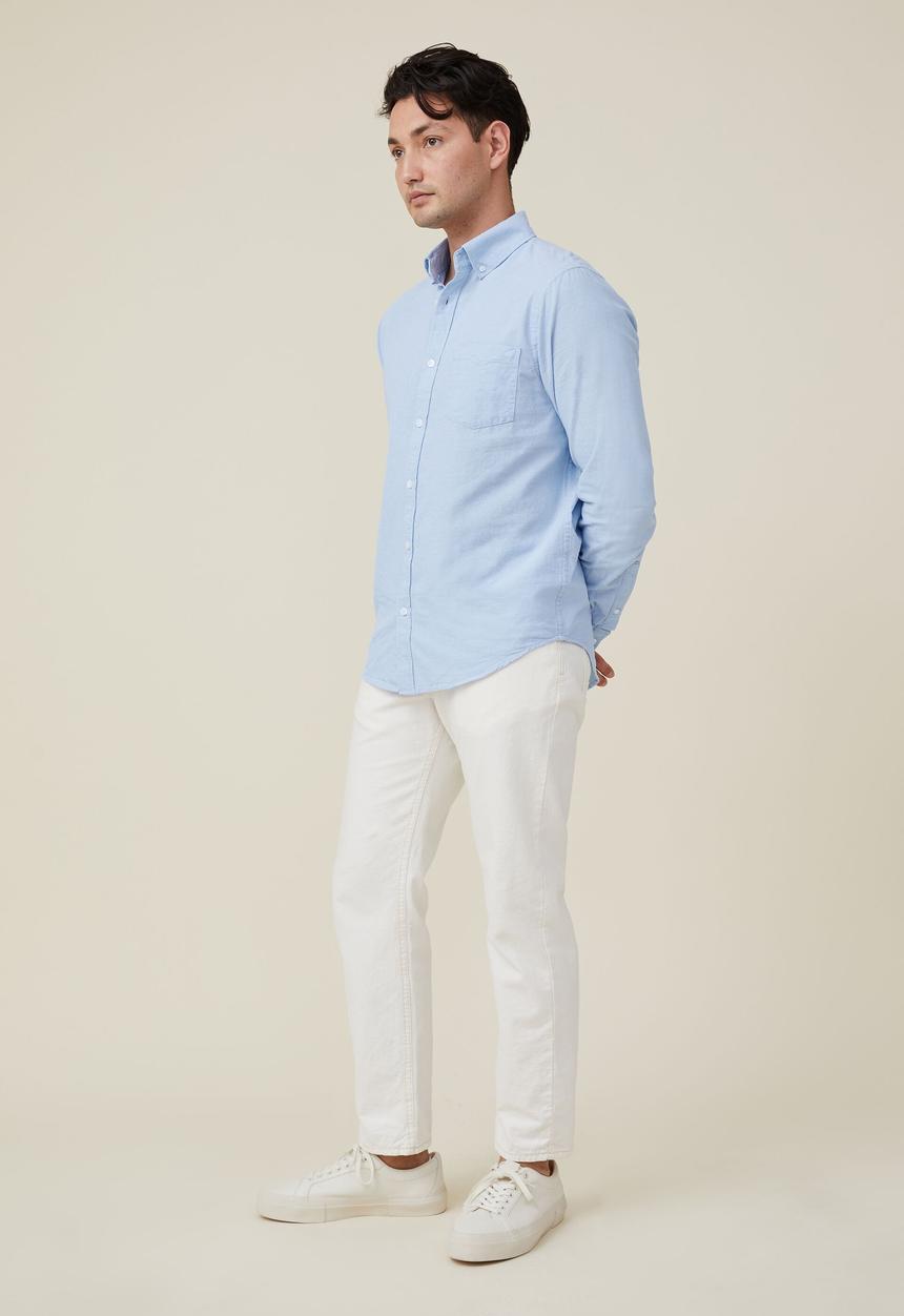 Cotton On - Mayfair long sleeve shirt - preppy blue
