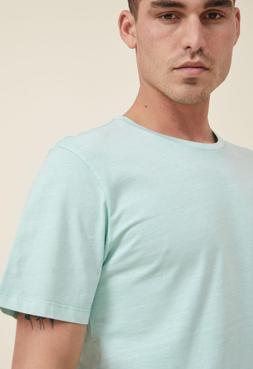 Cotton On - Organic crew t-shirt - aqua