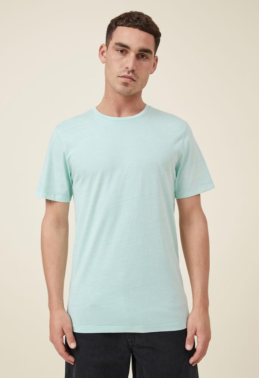 Cotton On - Organic crew t-shirt - aqua