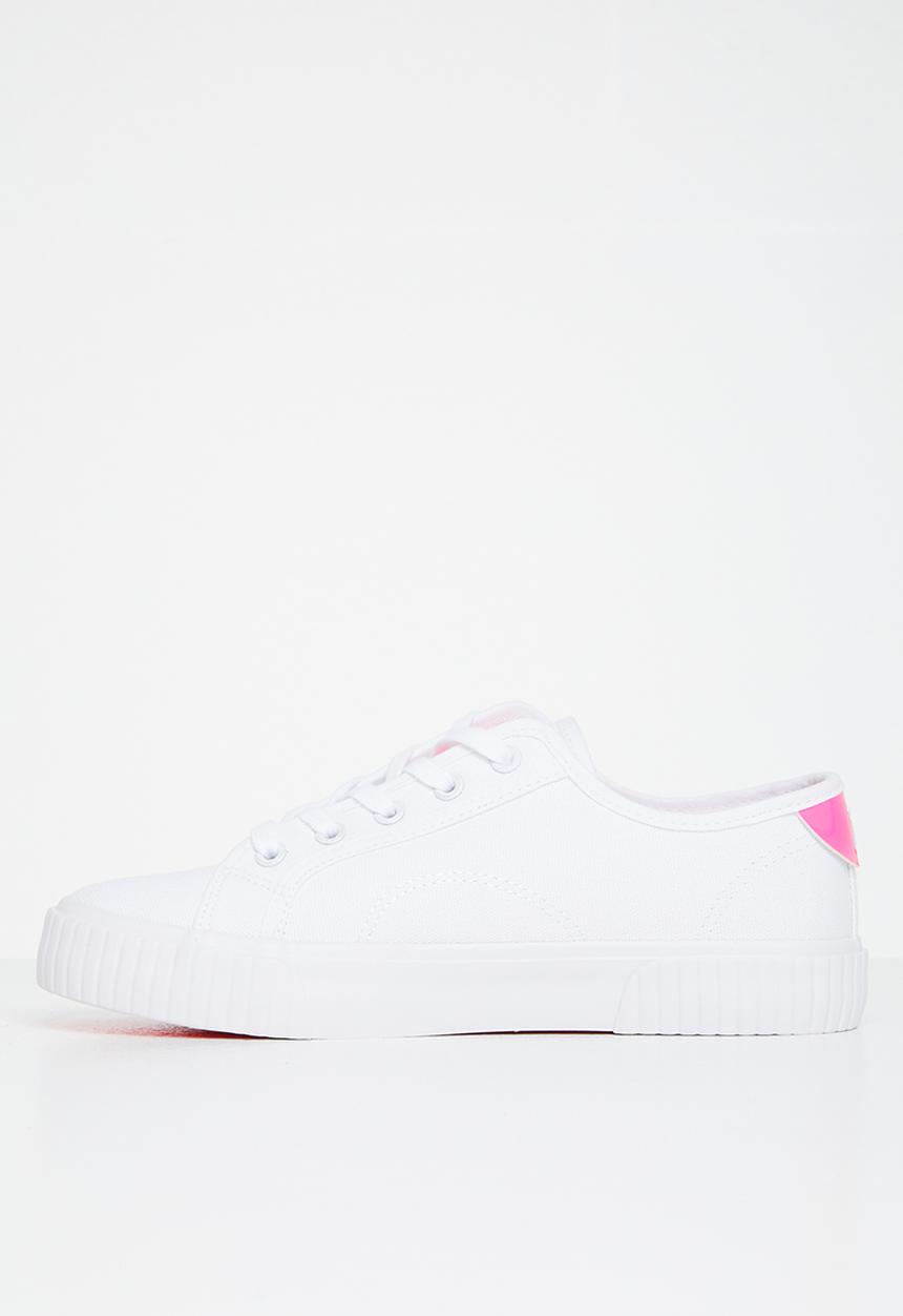 FILA - Bianca canvas - white/neon pink/white