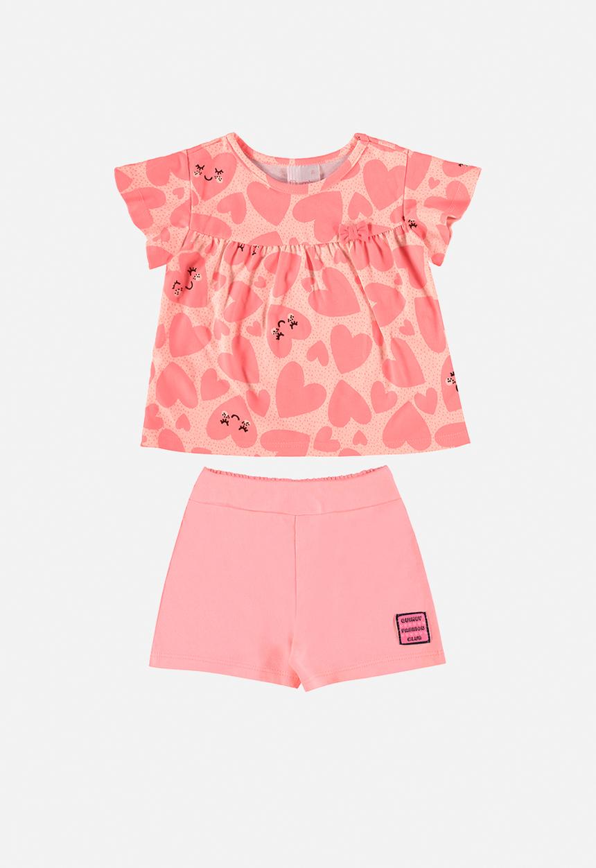 Quimby - Elastane jersey blouse and shorts - pink