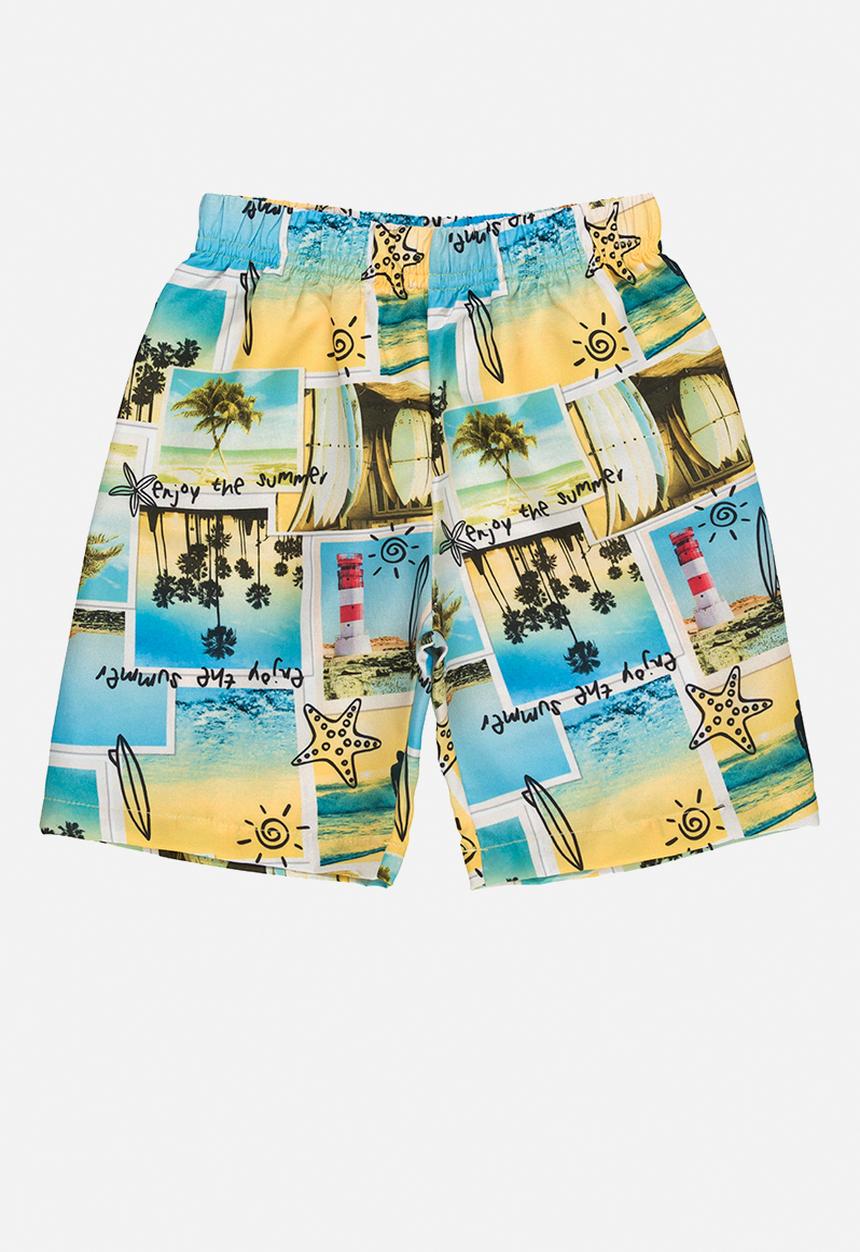 Bee Loop - Jersey tee and microfiber shorts set - dark blue & yellow 