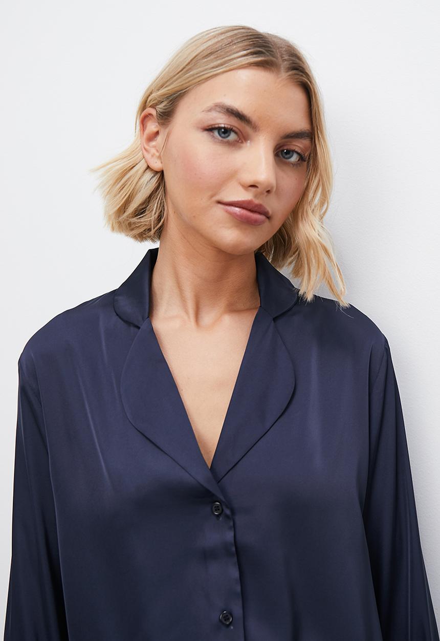 Superbalist - Satin sleep shirt & pants set - ink