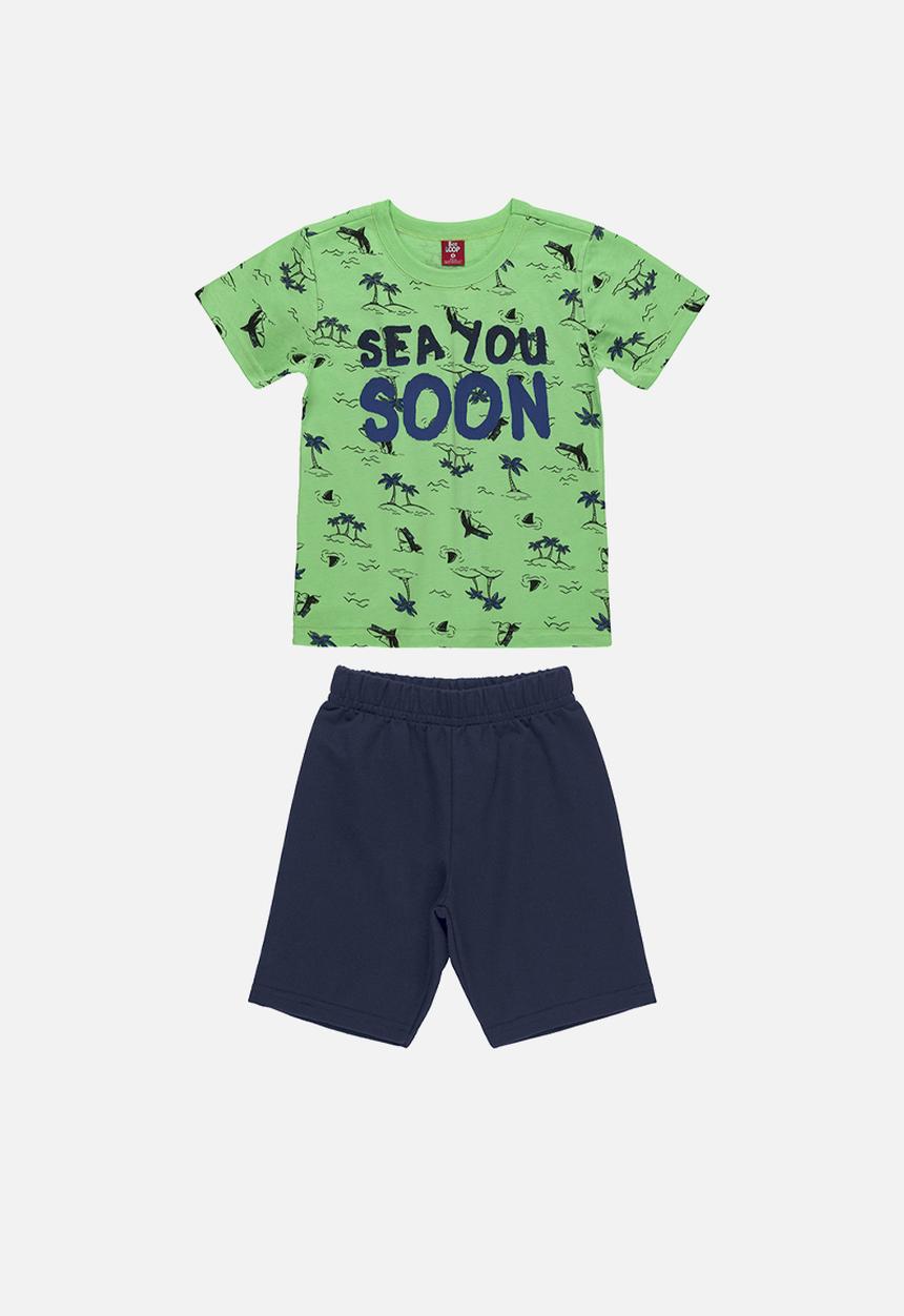 Bee Loop - Jersey T-shirt and shorts set - green & navy